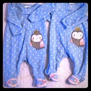 Girls Little Wonders Owl Fleece Play & Sleeper